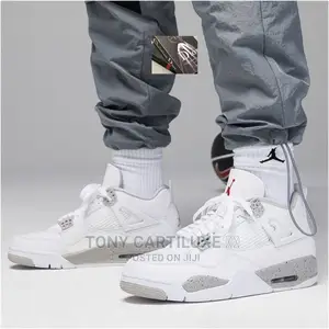 *!!Air Jordan 4 Retro ’White Oreo - Tech Grey