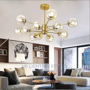 Modern Nordic Magic Beans E27 Black Gold Chandelier Light