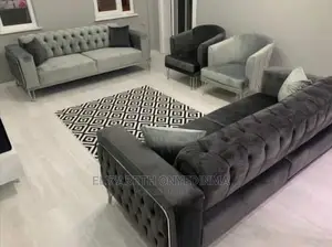 Modern 7 Seater Living Room Fabric Royal Sofa Chair.