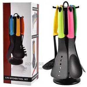Non Sticky Silicone Spoon Set With Rotating Hanger