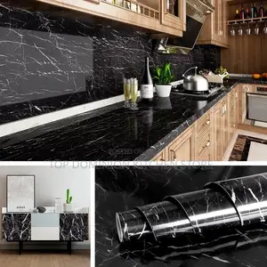 Waterproof Black Marble Wallpaper Stickers