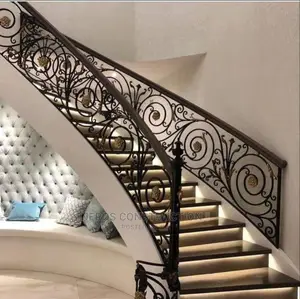 Italian Wrought Iron Rail With Wooden Top