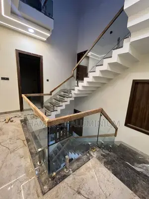 Glass Staircase And Wood Top