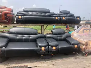 Luxury 7 Seater Living Room Leather Sofa Chair.