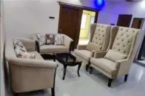 Luxury 7 Seater Living Room Fabric Royal Sofa Chair.