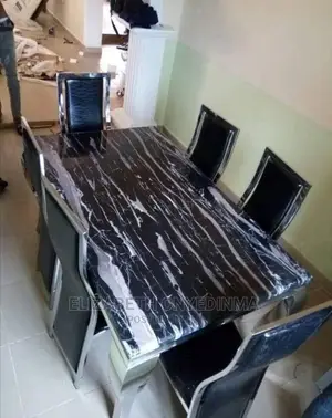 Quality 6 Seater Marble Top Dinning Set.