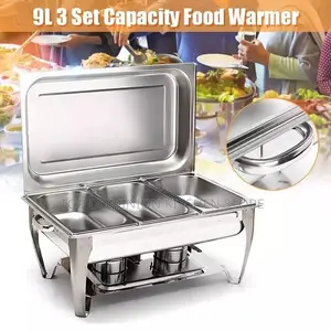 3 Divided Large Chaffing Dishes (9liter)