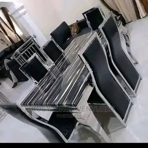 Unique 6 Seater Marble Top Dinning Table Set.