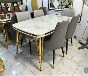 Luxurious Royal Dinning Table With Six Leather Chairs