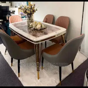 Luxurious Royal Dinning Table With Six Leather Chairs