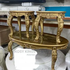 Royal Gold Centre Table With Two Side Stools