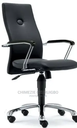 Black Leather Office Swivel Chair