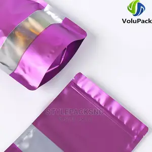 Purple Ziplock Pouch With Window - 12cm X 20cm