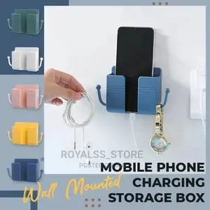 Wall Mount Phone Holder Self-Adhesive Phone Storage Box