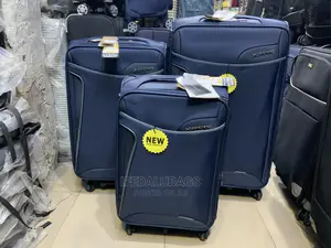 Set of Blue Leaves King Traveling Luggage With 5 Tyres