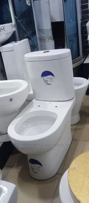 Round Flushing WC Set With the Wash Hand Basin