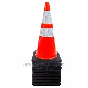 Orange Safety Traffic PVC Cones 28 Inch With Two Reflective Collars