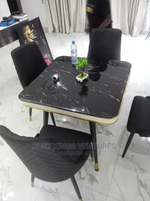 Luxurious Marble Dinning Table With Four Leather Seats