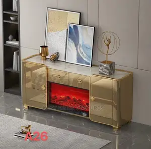 Royal Fireplace Tv Stand Gold