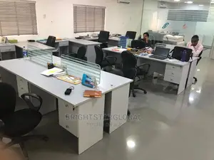 Promo!! Promo!! 4man Glass Top Workstation Table