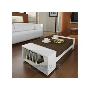 Modern Dark Brown Side White Living Room Center Coffee Table