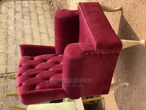 Red Velvet Arm Chair Up for Grab