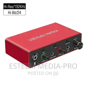 2-In, 2-Out External USB Sound Card Audio Interface Studio