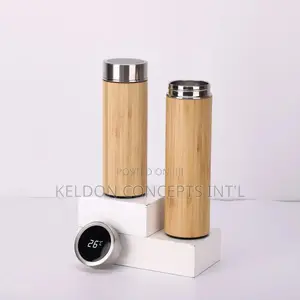 Wooden Bamboo Led Display Vaccum Mug