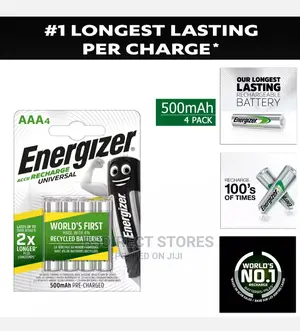 Energizer AAA Rechargeable Batteries 500mah PRE CHARGED Nimh