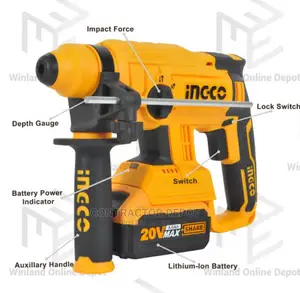 Li Ion Ingco Cordless Rotary Hammer 20v .4.0ah