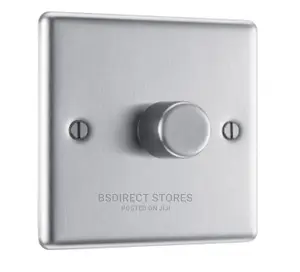 SMJ 2-Way Dimmer Switch 400W 1-Gang Brushed Steel Dimmer