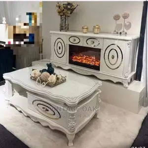 Royal Designed Centre Table With It's Fireplace Tv Stand.