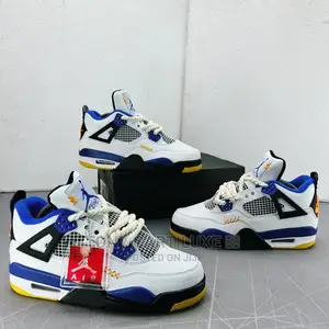New_air Jordan 04 Retro Snks•Men( Blue Yellow Chunk