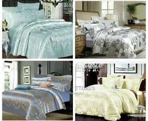 Moonstar London 4pcs Jacquard Luxury Duvet + Fitted Sheets