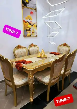Gold Royal Dining Table 6chiars