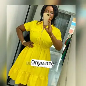 Cute Yellow Midi Chiffon Dress