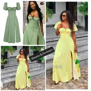 Ladies Off Yellow Off Shoulder Long Dress