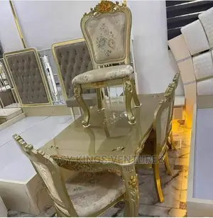 Royal Gold Dinning Set With Six Chairs