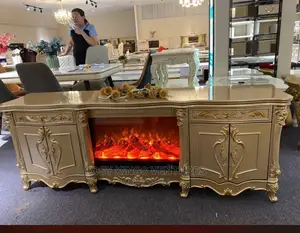 Royal Gold Fireplace Tv Stand