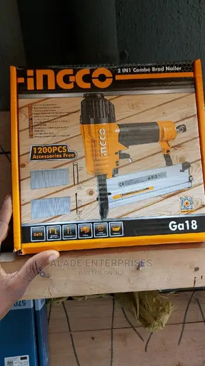 INGCO 2 in 1 Combo Air Brad Nailer With Nails and Staplers