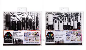 Posca Uni Posca Paintmarker Set 8 Nib Sizes. White Or Black