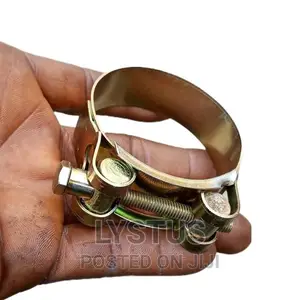 56mm to 59mm T Bolt Adjustable Hose Clamp Brass Tone