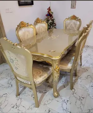 Royal Gold Dinning Set With Six Chairs