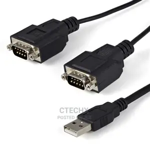 2 Port FTDI USB to Serial RS232 Adapter Cable With COM Reten
