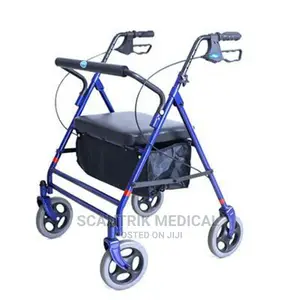 4-Wheel Rollator Walking Aid, Blue
