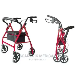 Wheeled Rollator Walker With Cable Brakes, Padded Seat