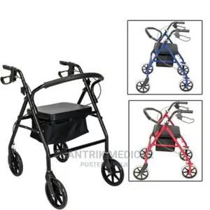 Medical Rollator, Aluminum, Foldable, Removable Back Support
