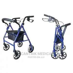 Portable Folding Walker With 8-Inch Wheels, Holds Up to 350