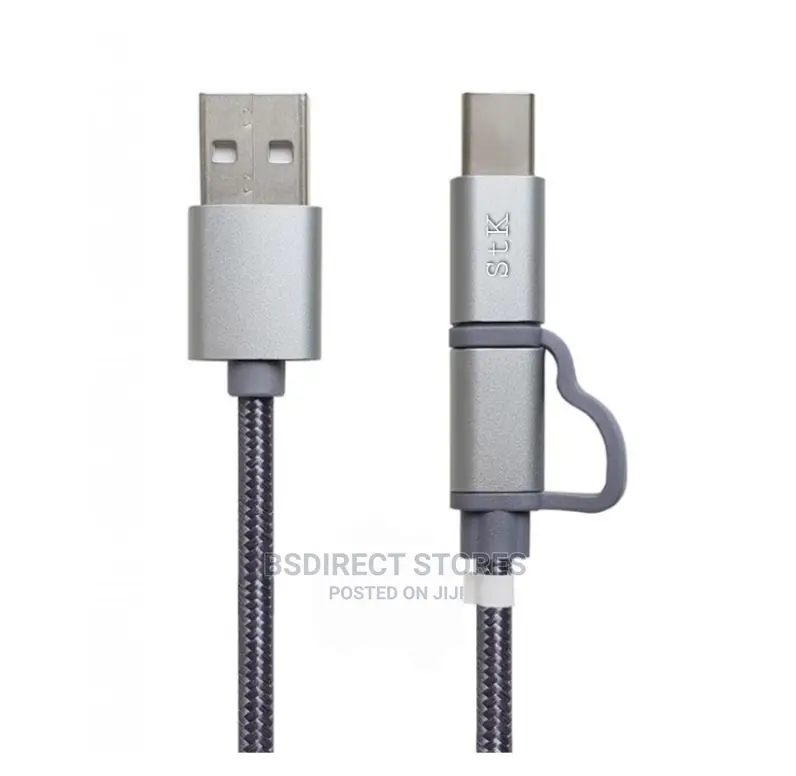 STK Binary Charge Sync Cable 2M Micro USB Lightning Type C