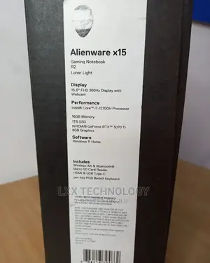 New Laptop Dell Alienware X15 R1 16GB Intel Core I7 SSD 1T